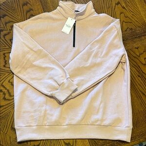 Quarter-Zip Pullover Sweater - Pink